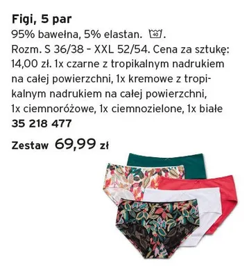 Figi damskie Tchibo 5-pak promocja w Tchibo