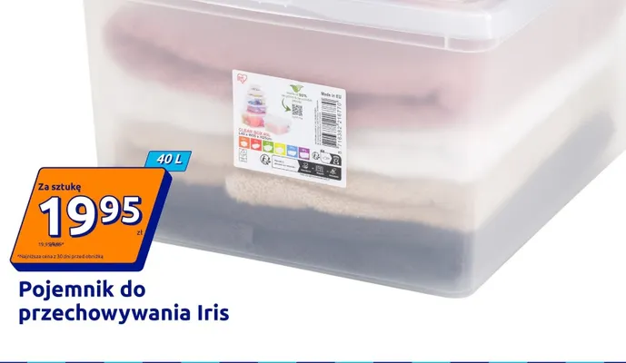 Pojemnik do przechowywania Iris 40 l promocja w Action