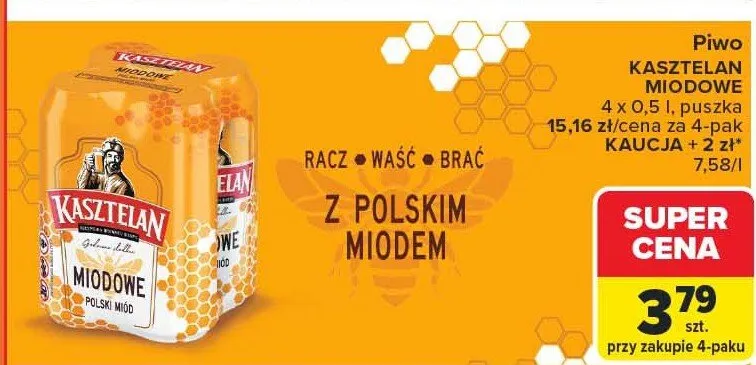 Piwo miodowe promocja w Carrefour