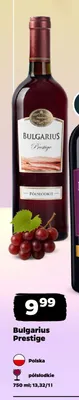 Wino czerwone Bulgarius Prestige półsłodkie promocja w Netto
