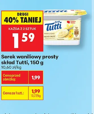Serek waniliowy prosty skład Tutti promocja w Biedronka