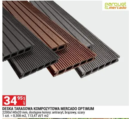 Deska tarasowa kompozytowa Optimum promocja w Merkury Market