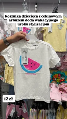 Koszulka dziecięca z cekinowym arbuzem So cute promocja w Pepco