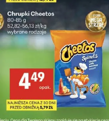 Chrupki Cheetos Spirals Cheese & Ketchup promocja w Delikatesy Centrum