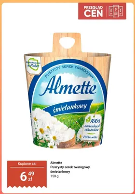 Puszysty serek twarogowy śmietankowy Almette promocja w Dino