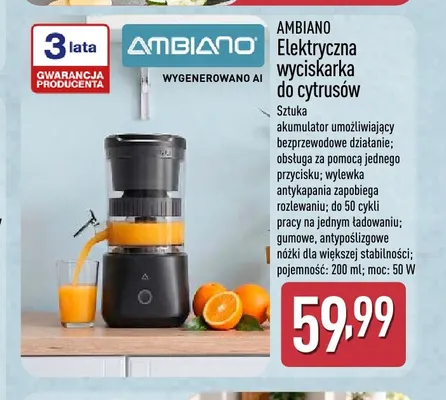 Elektryczna wyciskarka do cytrusów Ambiano promocja w Aldi