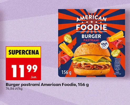 Burger pastrami American Foodie promocja w Biedronka