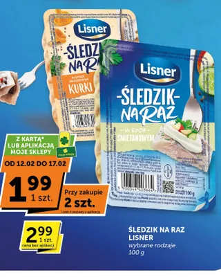 Śledzie na raz Lisner w sosie grzybowym kurki promocja w Euro Sklep
