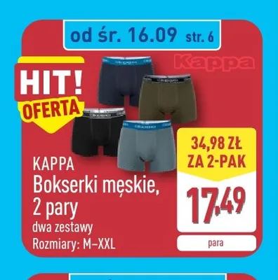 Bokserki męskie 2-pak Kappa promocja w Aldi