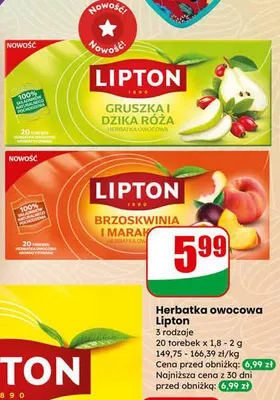 Herbatka owocowa brzoskwinia i marak promocja w Dino