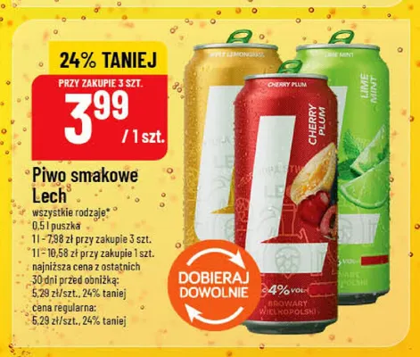 Piwo smakowe Lech Apple Lemongrass promocja w POLOmarket