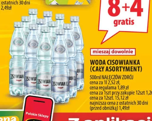 Woda mineralna Cisowianka niegazowana promocja w Arhelan