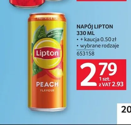 Napój Lipton Peach promocja w Selgros