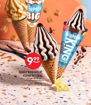 Lody Big Milk King Rożek promocja w Żabka