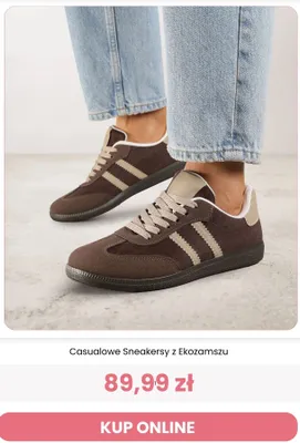 Casualowe sneakersy z ekozamszu Renee promocja w Renee
