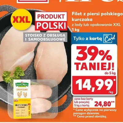 Filet z piersi polskiego kurczaka z lody lub opakowanie XXL 1 kg promocja w Kaufland