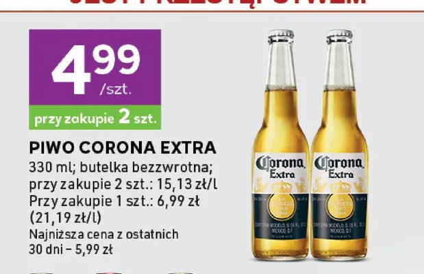 Piwo Corona Extra promocja w Stokrotka