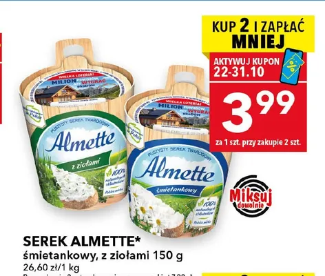 Serek Almette śmietankowy promocja w LEWIATAN