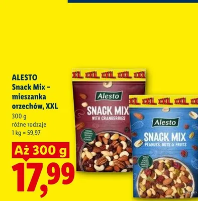 Mieszanka orzechów Alesto Snack Mix XXL promocja w Lidl