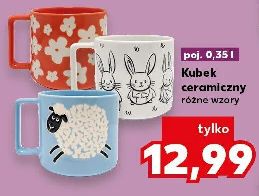 Kubek ceramiczny różne wzory, poj. 0,35 l promocja w Kaufland