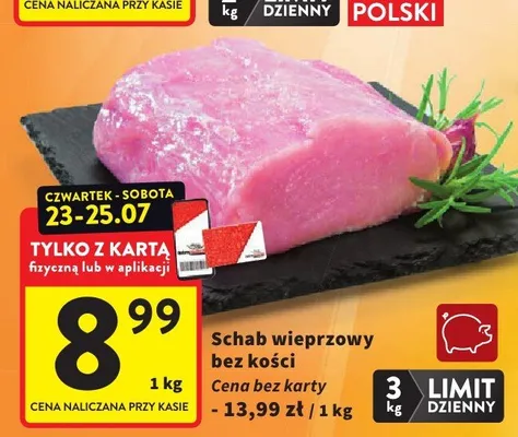 Schab wieprzowy bez kości promocja w Intermarche