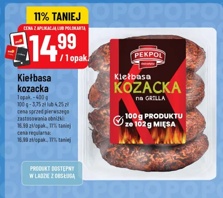 Kiełbasa kozacka Pekpol promocja w POLOmarket