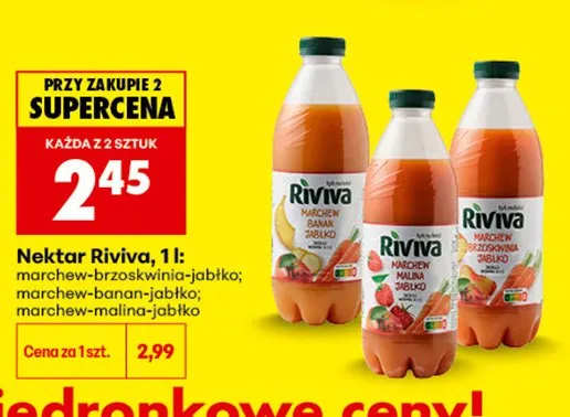 Nektar Riviva Marchew Banan Jabłko promocja w Biedronka