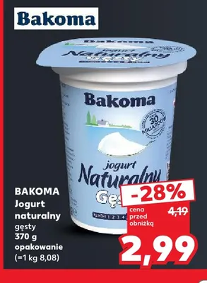 Jogurt naturalny gęsty Bakoma promocja w Kaufland