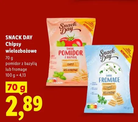 Chipsy wielozbożowe fromage Snack Day promocja w Lidl