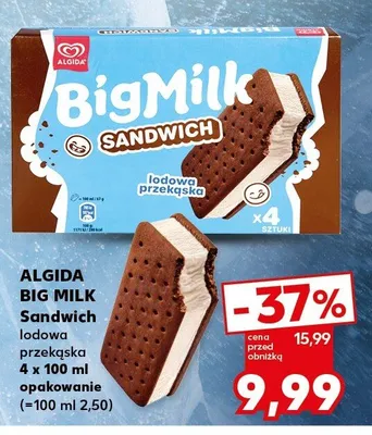 Lody Big Milk Sandwich Algida promocja w Kaufland