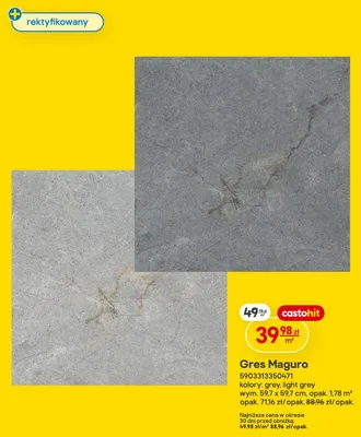Gres rektyfikowany Maguro 59,7x59,7cm promocja w Castorama