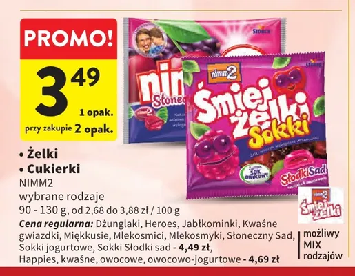 Żelki nimm2 Śmiejżelki Sokki promocja w Intermarche