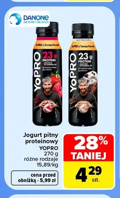 Jogurt pitny proteinowy YoPRO promocja w Carrefour