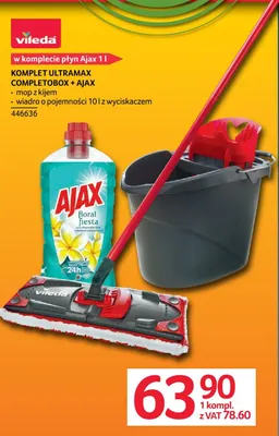 Komplet Ultramax Completebox + Ajax mop z kijem, wiadro 10l z wyciskaczem 446636 promocja w Selgros