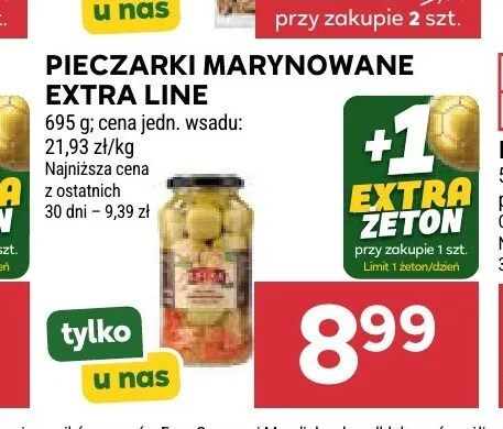 Pieczarki marynowane Extra Line promocja w Stokrotka