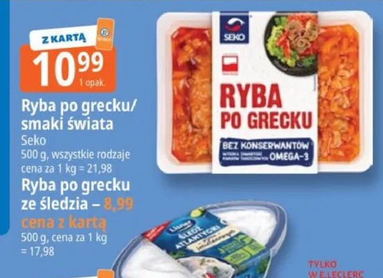 Ryba po grecku/smaki świata Seko promocja w Leclerc