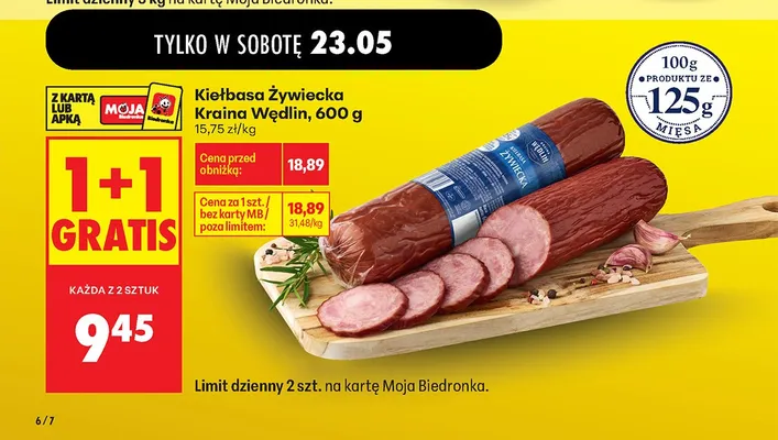 Kiełbasa Żywiecka Kraina Wędlin promocja w Biedronka