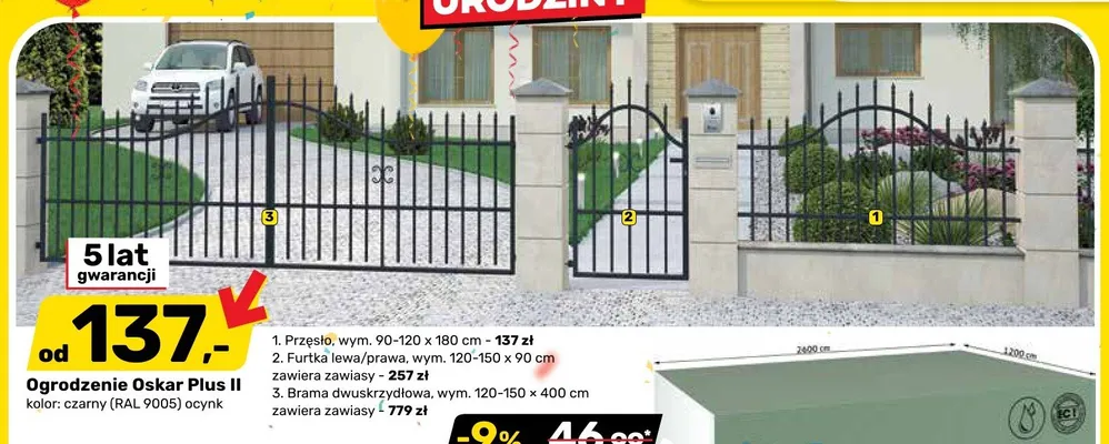 Ogrodzenie Oskar Plus II promocja w Bricomarche