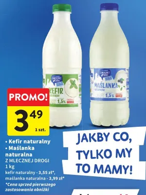 Maślanka naturalna Z Mlecznej Drogi promocja w Intermarche