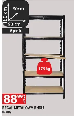 REGAŁ METALOWY RNDU czarny 5 półek promocja w Merkury Market