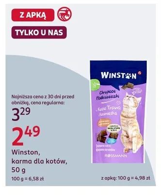 Karma dla kotów Winston Chrupiące Poduszeczki promocja w Rossmann