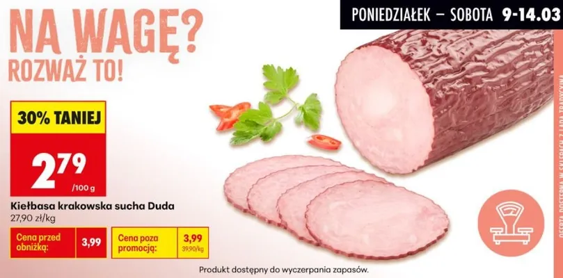 Kiełbasa krakowska sucha promocja w Biedronka