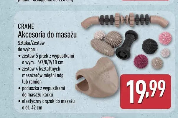 Zestaw piłek z wypustkami do masażu Crane 5-pak promocja w Aldi