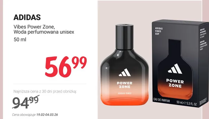 Woda perfumowana unisex Vibes Power Zone promocja w Rossmann