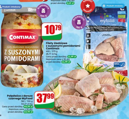 Filety śledziowe z suszonymi pomidorami Golden seafood promocja w Dino