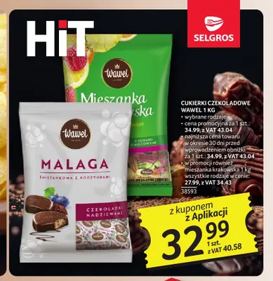 Cukierki czekoladowe Wawel promocja w Selgros