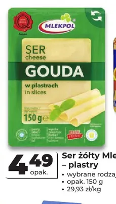 Ser żółty w plastrach Mlekpol promocja w Odido