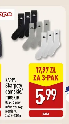 Skarpety męskie Kappa 3-pak promocja w Aldi