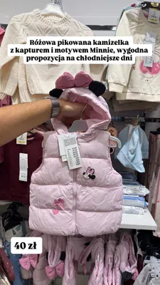 Kamizelka pikowana dziewczęca z kapturem Disney Minnie promocja w Pepco