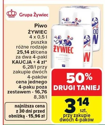 Piwo Żywiec promocja w Carrefour